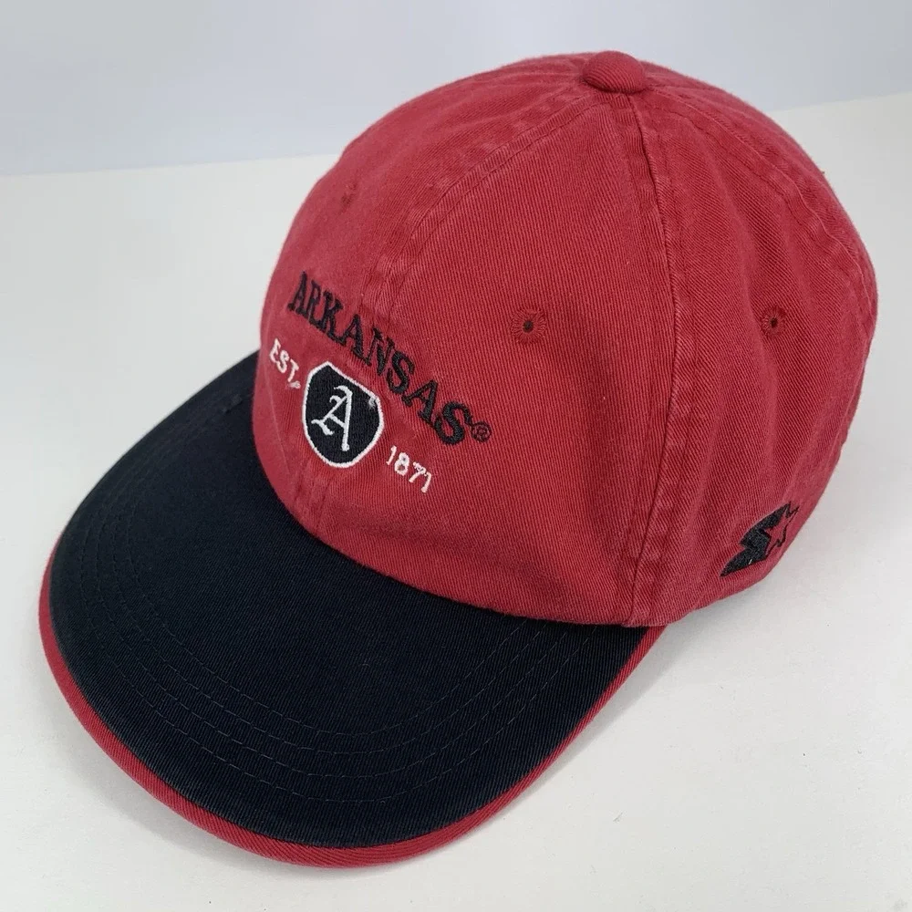 Arkansas 1871 Hat Razorbacks Hogs Red Starter Adjustable Strapback Baseball Cap